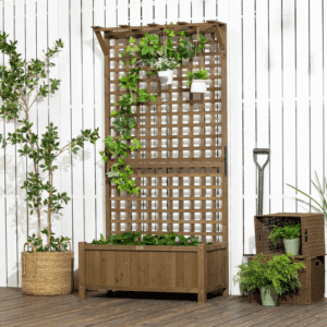 Outsunny Wooden Trellis Planter