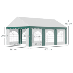 Outsunny Marquee Gazebo Tent 6 x 4m