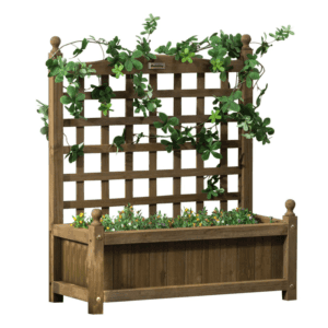 Outsunny Planter w/ Trellis Brown