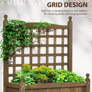 Outsunny Planter w/ Trellis Brown