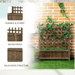 Outsunny Planter w/ Trellis Brown