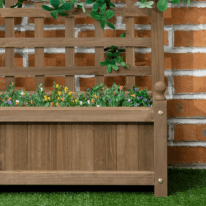 Outsunny Planter w/ Trellis Brown