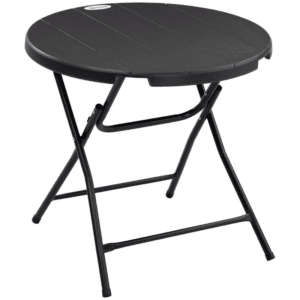 Outsunny Garden Table for 4 Round Steel Frame