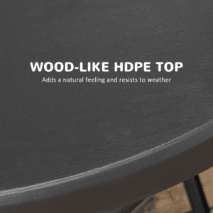 Outsunny Garden Table for 4 Round Steel Frame