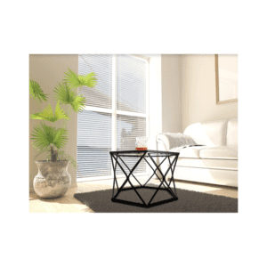 Slender Coffee Side Table Hexagon Glass