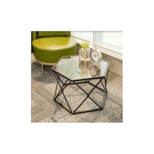 Slender Coffee Side Table Hexagon Glass