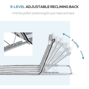 Outsunny Reclining Chair Set w/ Pillow 2 Pieces Grey