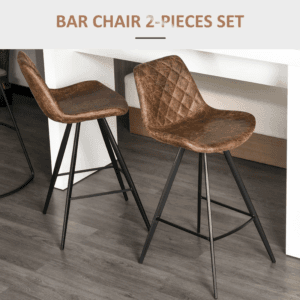 Homcom Bar Stools Set Of 2 Microfiber Cloth
