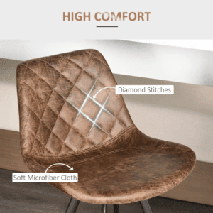 Homcom Bar Stools Set Of 2 Microfiber Cloth