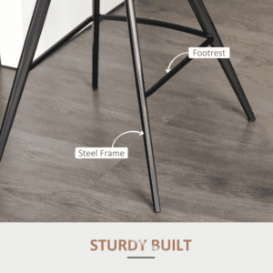 Homcom Bar Stools Set Of 2 Microfiber Cloth