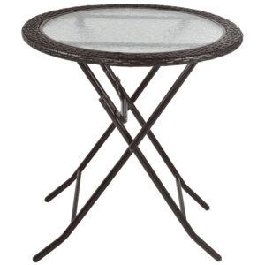 Outsunny Round Tempered Glass Table