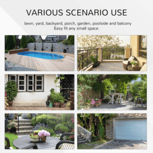 Outsunny Round Tempered Glass Table