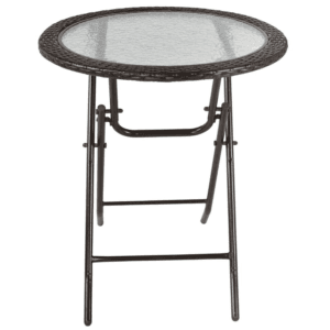 Outsunny Round Tempered Glass Table
