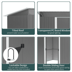 Outsunny Garden Shed w/ Double Sliding Door