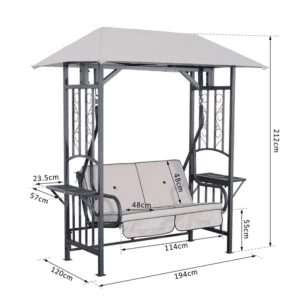 Outsunny Garden 2 Seater Swing Seat w/ Canopy