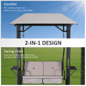 Outsunny Garden 2 Seater Swing Seat w/ Canopy