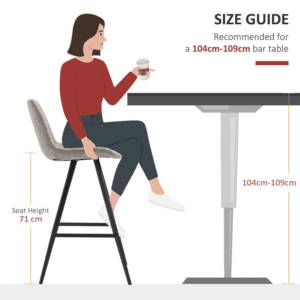 Homcom Bar Stools Set Of 2 Microfiber Cloth