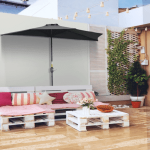 Outsunny Metal Parasol Half Round 3m