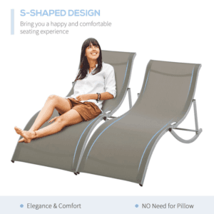 Outsunny Recliner Sun Lounger Set of 2