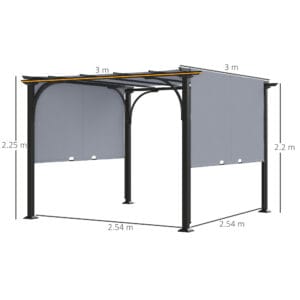 Outsunny Retractable Pergola Canopy