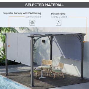 Outsunny Retractable Pergola Canopy
