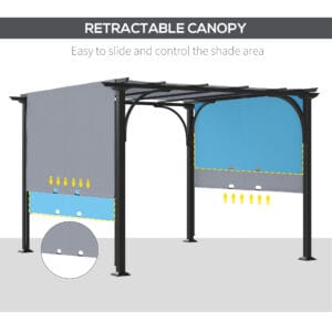 Outsunny Retractable Pergola Canopy