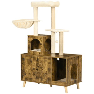 PawHut Litter Box Enclosure w/ Cat Tree