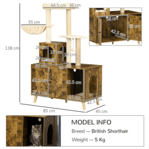 PawHut Litter Box Enclosure w/ Cat Tree