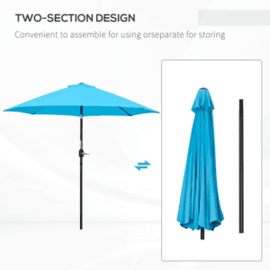Outsunny Patio Umbrella Sunshade Canopy 2.6m