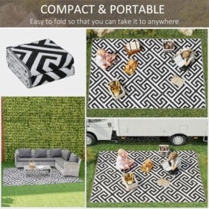 Outsunny Outdoor Rug 182 x 274cm Camping Mat