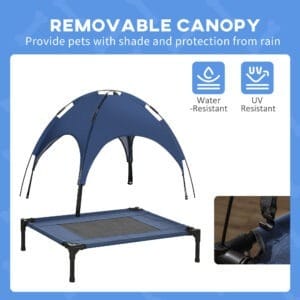 PawHut Elevated Dog Bed Cooling w/Canopy