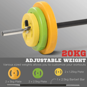 Homcom 20kg Adjustable Barbell Set