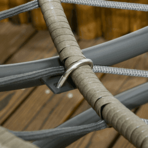 Outsunny Wicker Basket Chair with Cushion Rattan