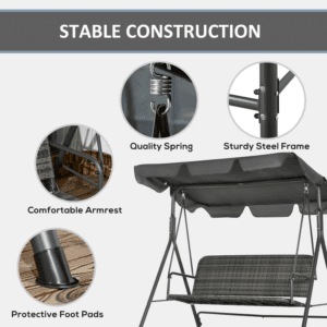Outsunny 3-person Rattan Swing Bench