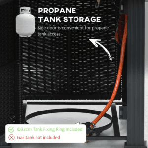 Outsunny Gas Fire Pit Table w/ Rain Cover