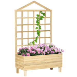Outsunny Wooden Planter w/ Trellis