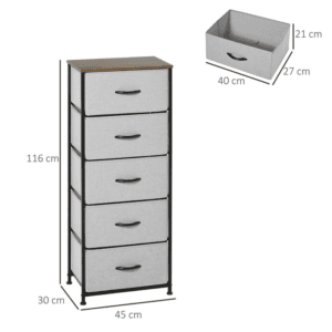 Homcom Chest of Drawers w/ 5 Drawers
