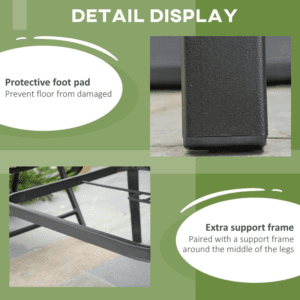 Outsunny Garden Table with Parasol Hole