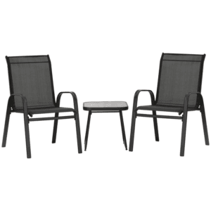 Outsunny Bistro Set w/ Breathable Fabric 3pc