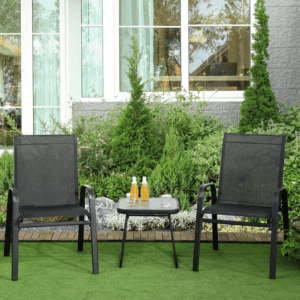Outsunny Bistro Set w/ Breathable Fabric 3pc