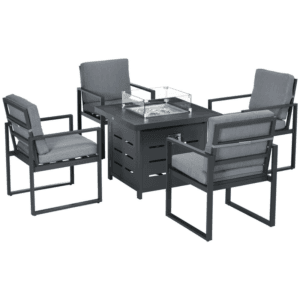 Outsunny Furniture Set w/ Gas Firepit Table
