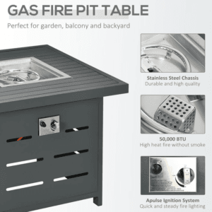 Outsunny Furniture Set w/ Gas Firepit Table