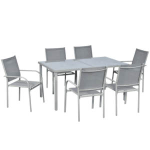 Outsunny 7 Piece Garden Dining Set Table & Chairs