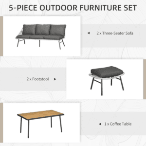Outsunny Furniture Set with Sofa Coffee Table