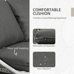 Outsunny Furniture Set with Sofa Coffee Table