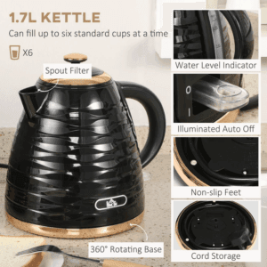 Homcom Kettle & Toaster Set 1.7L/4 Slice