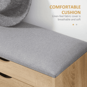 Homcom Shoe Bench w/ Cushion Natural