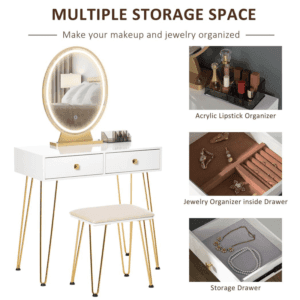 HOMCOM Dressing Table With Mirror