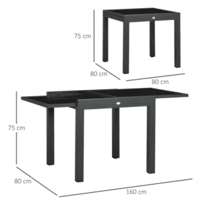 Outsunny Extendable Outdoor Dining Table