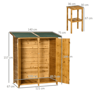 Outsunny Garden Shed Organizer w/ Table